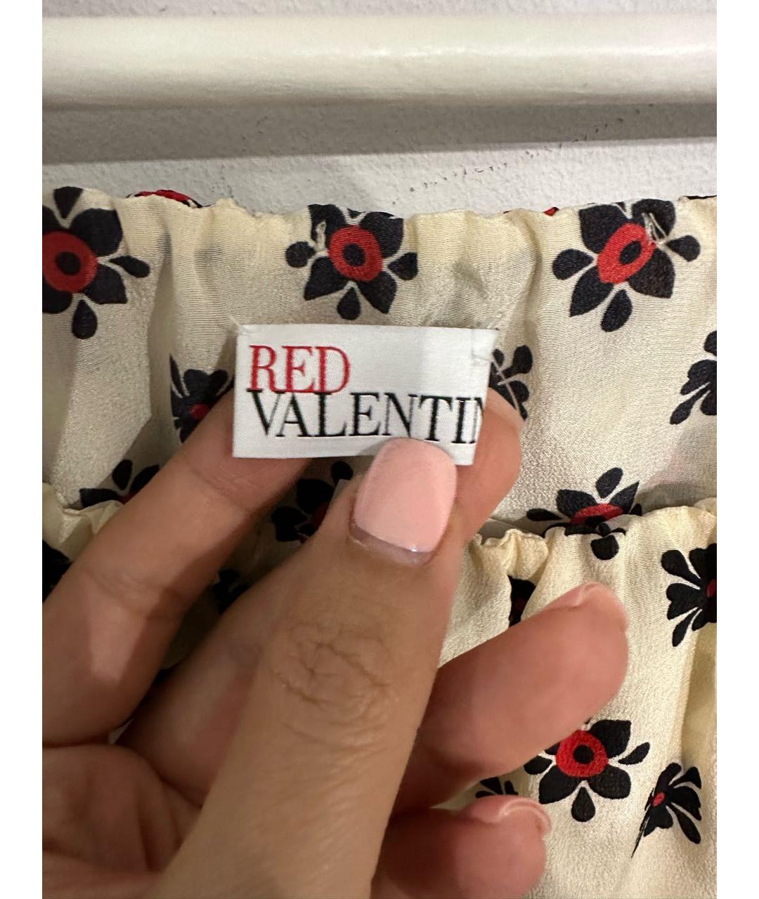 RED VALENTINO Бежевая шелковая блузы, фото 3