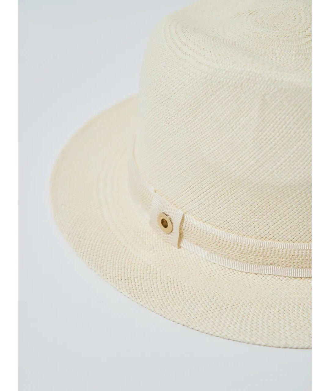 LORO PIANA Белая соломенная шляпа, фото 2