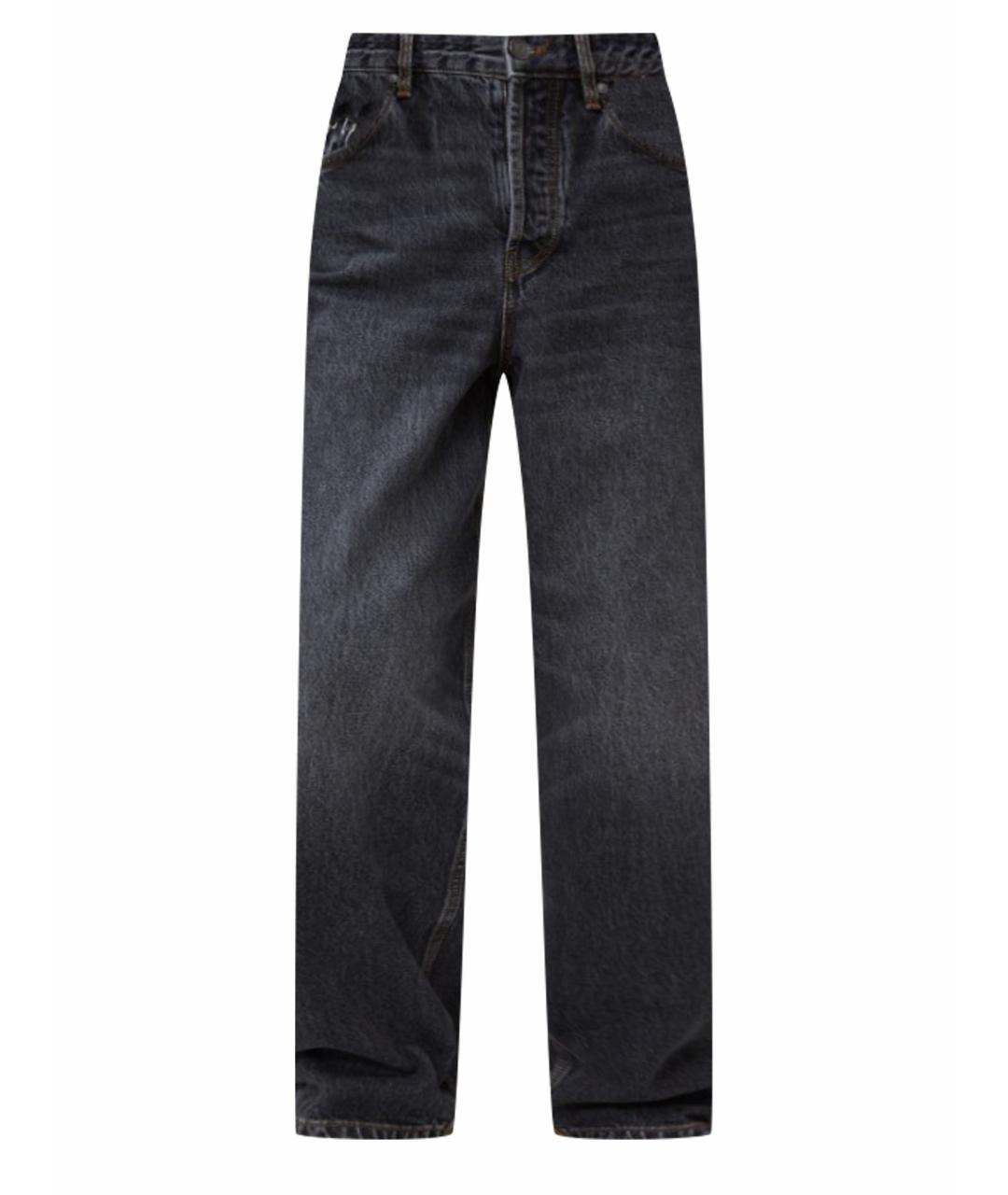 12 STOREEZ Антрацитовые хлопковые прямые джинсы, фото 1