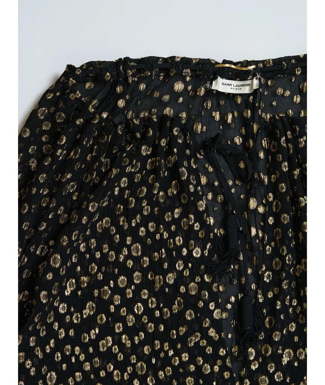 SAINT LAURENT Черная шелковая блузы, фото 2