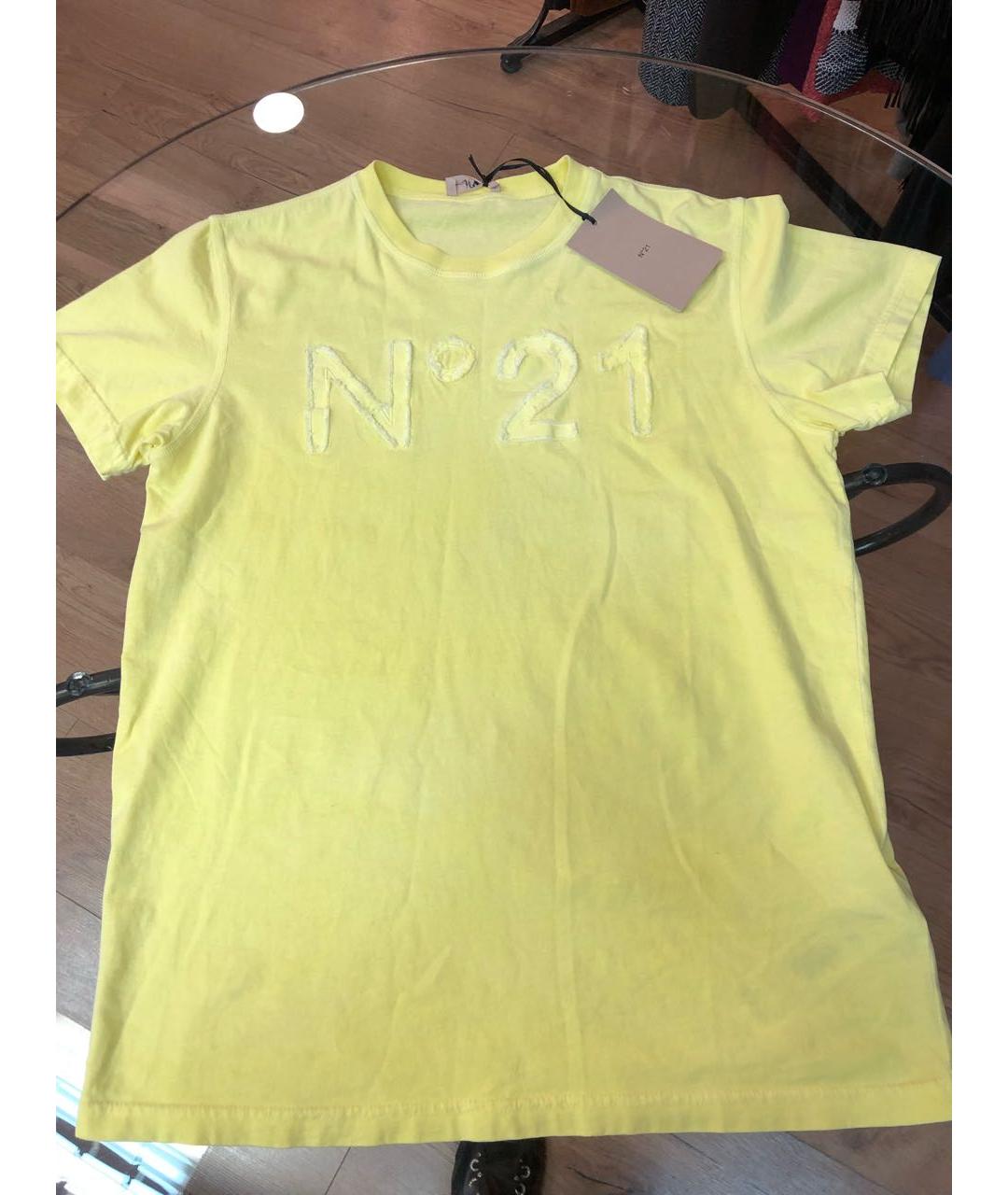 Nº21 KIDS Желтая хлопковая футболка, фото 4