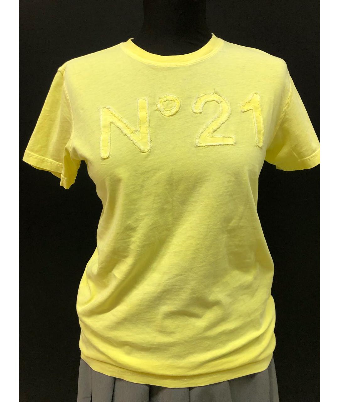 Nº21 KIDS Желтая хлопковая футболка, фото 9