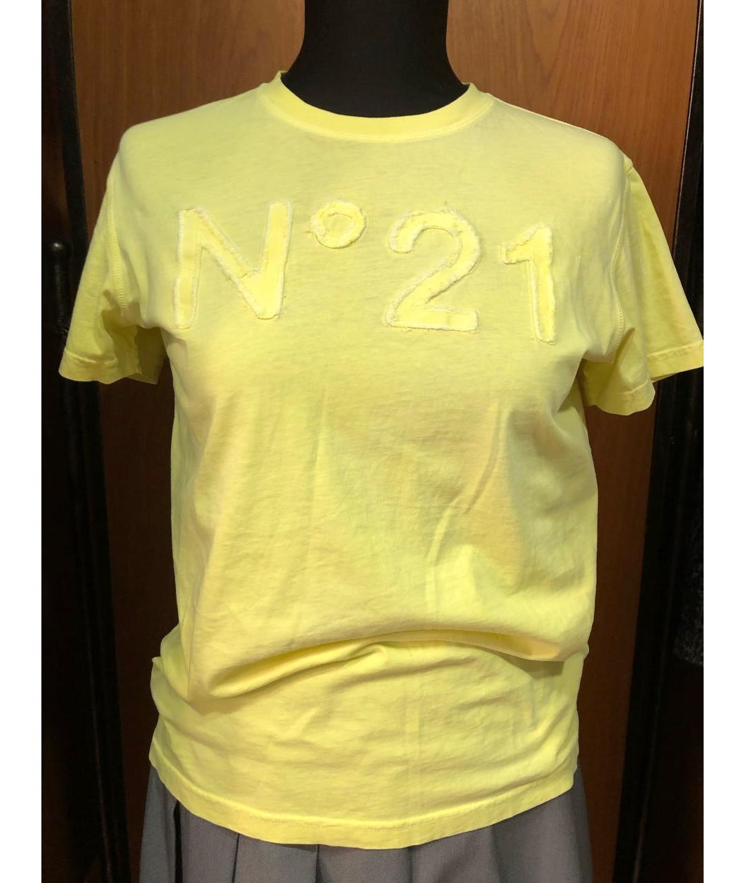 Nº21 KIDS Желтая хлопковая футболка, фото 8