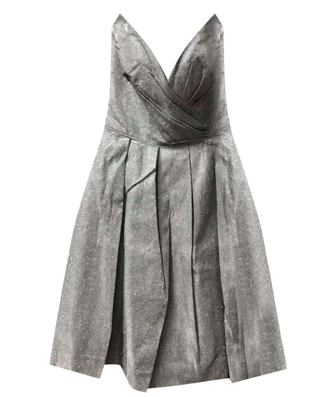 TARIK EDIZ Серебряное коктейльное платье, фото 1
