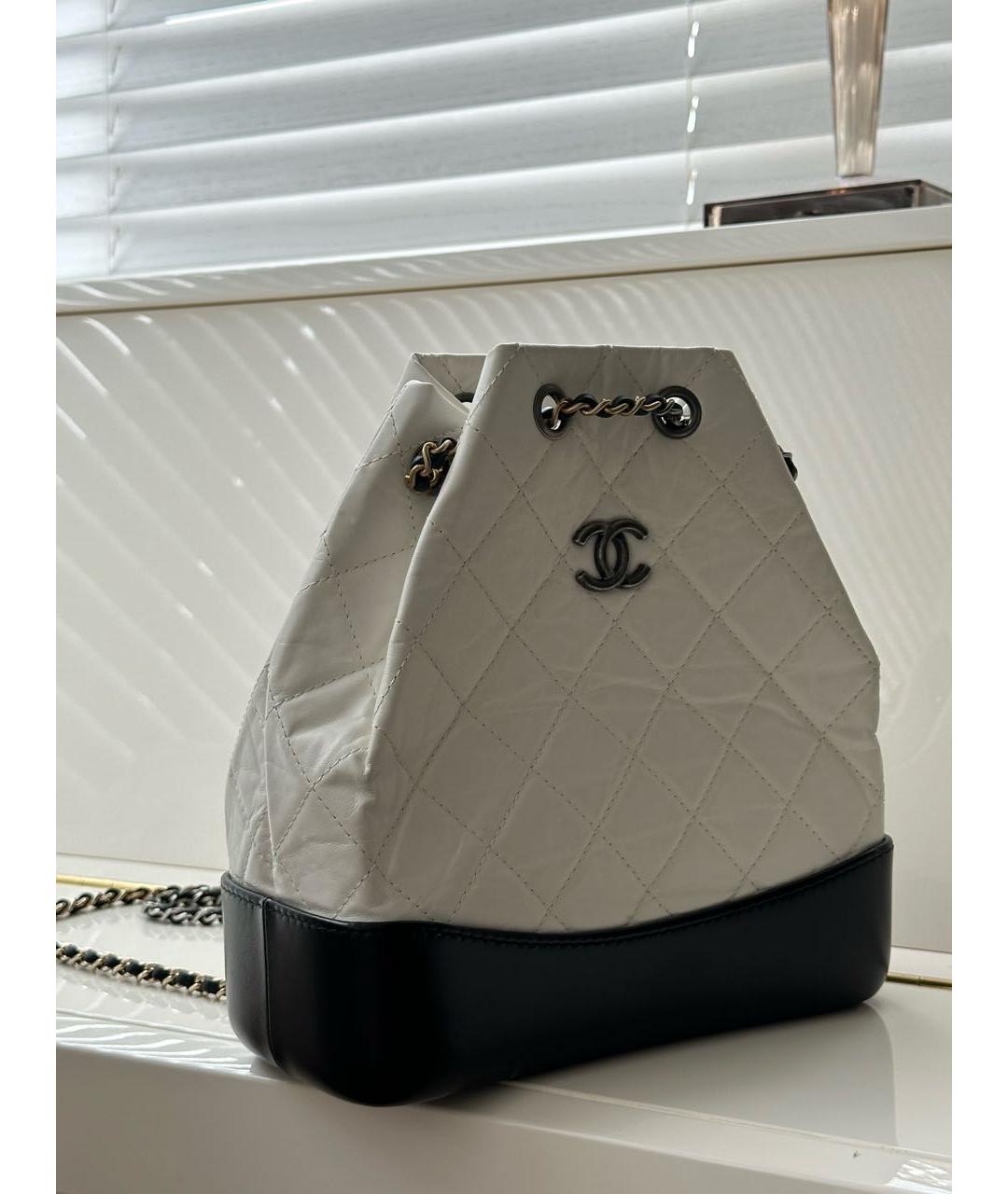 CHANEL PRE-OWNED Белый кожаный рюкзак, фото 4