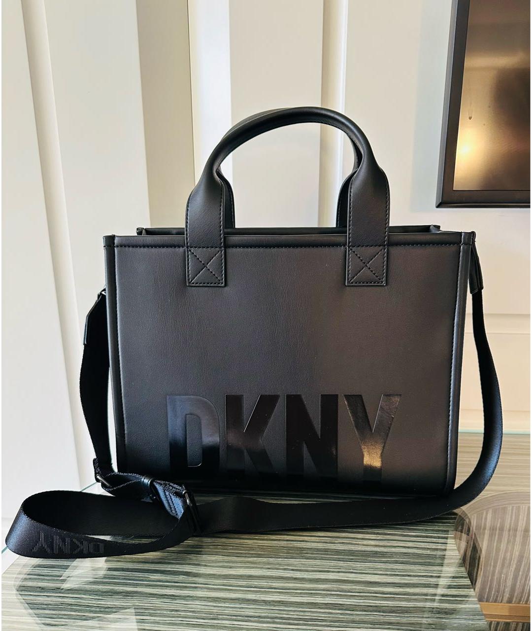DKNY Черная сумка тоут из искусственной кожи, фото 9