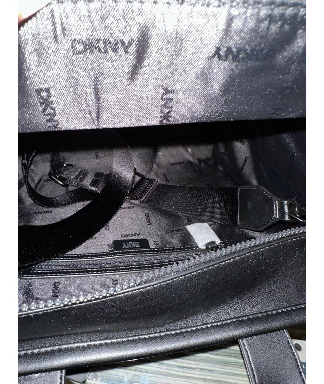 DKNY Черная сумка тоут из искусственной кожи, фото 7