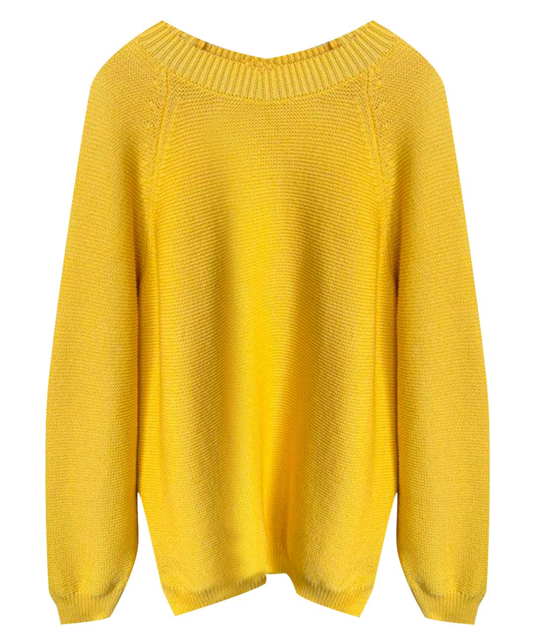 MAX MARA Желтый хлопковый джемпер / свитер, фото 1