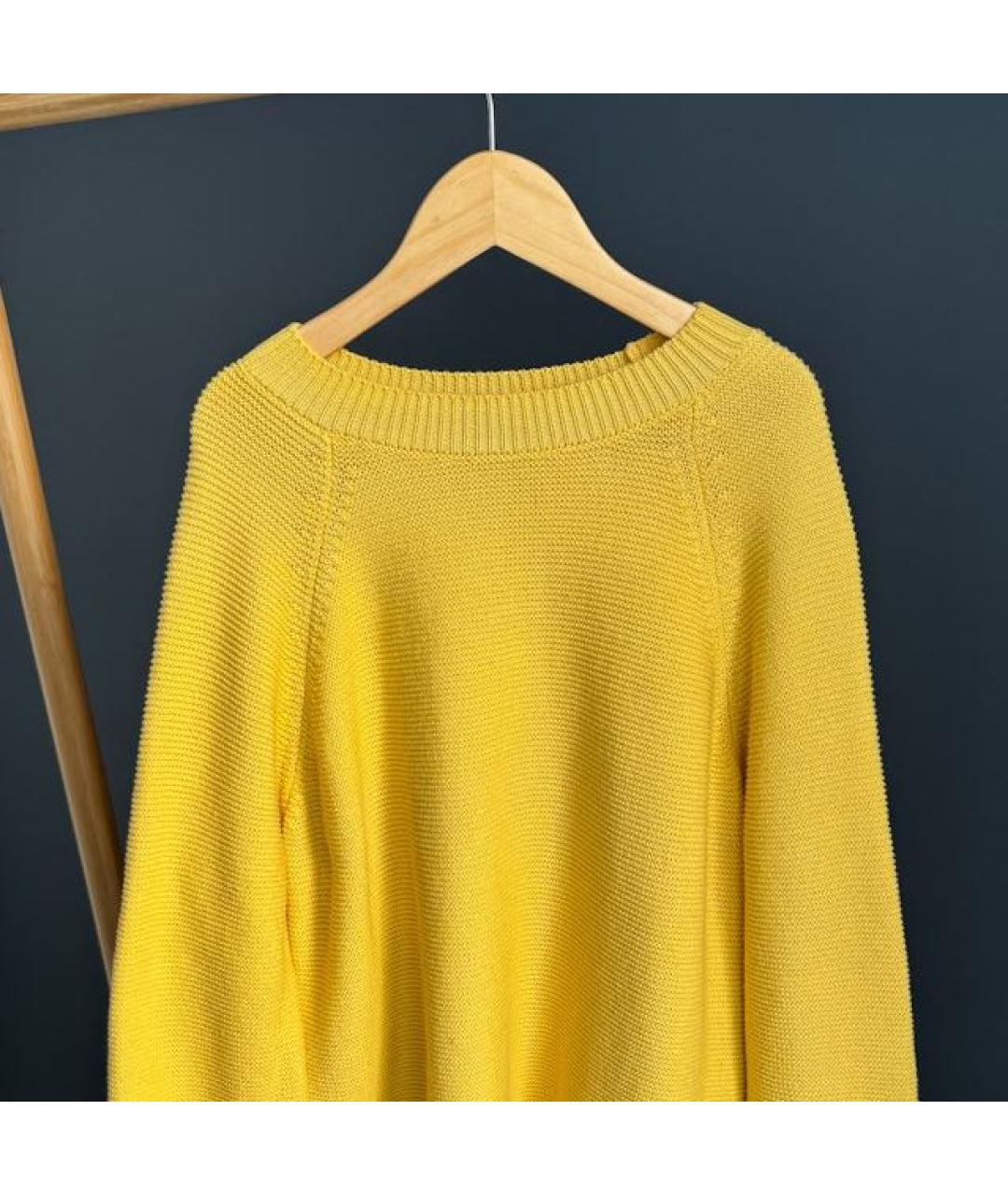 MAX MARA Желтый хлопковый джемпер / свитер, фото 3