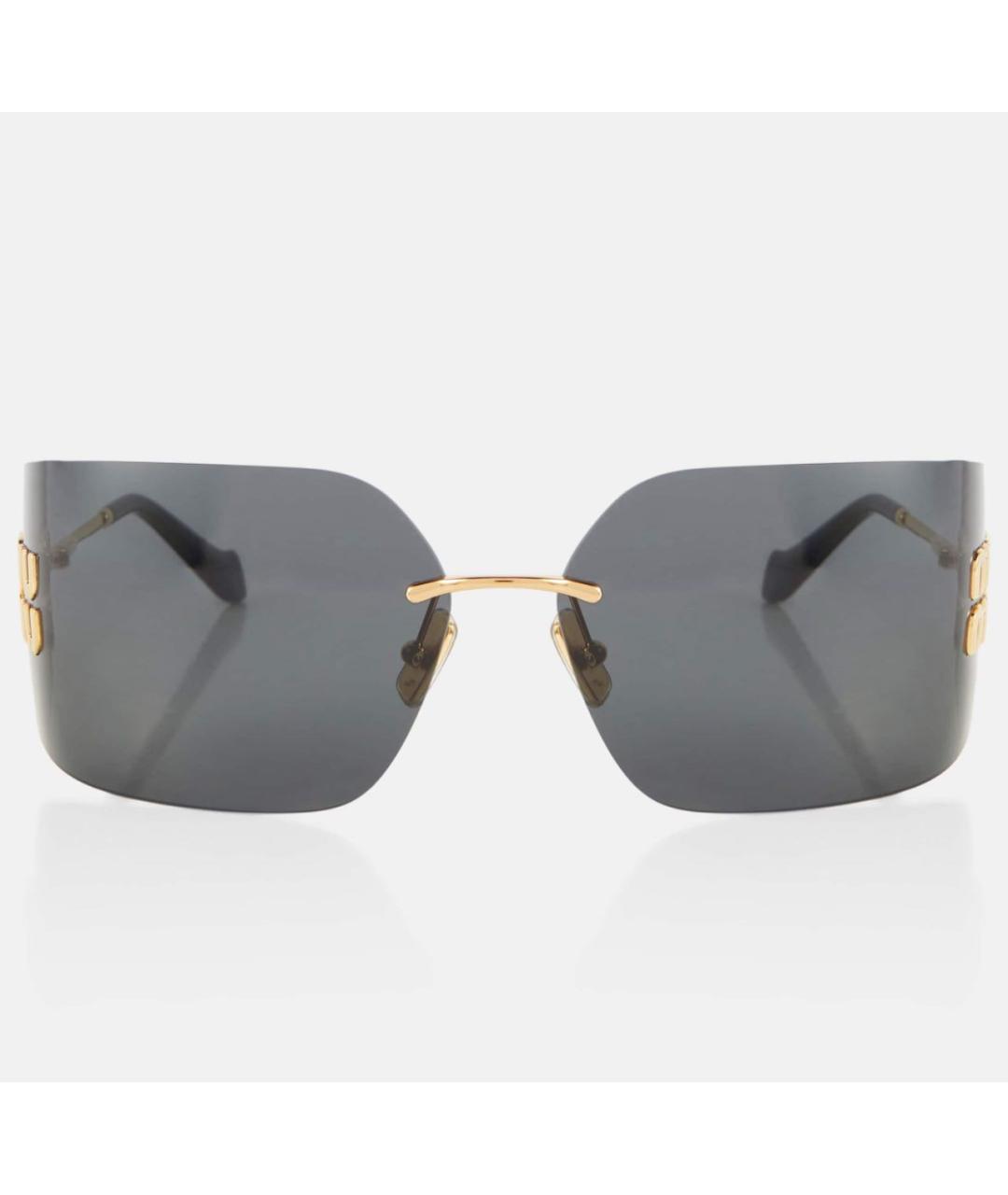 MIU MIU Золотые металлические солнцезащитные очки, фото 8