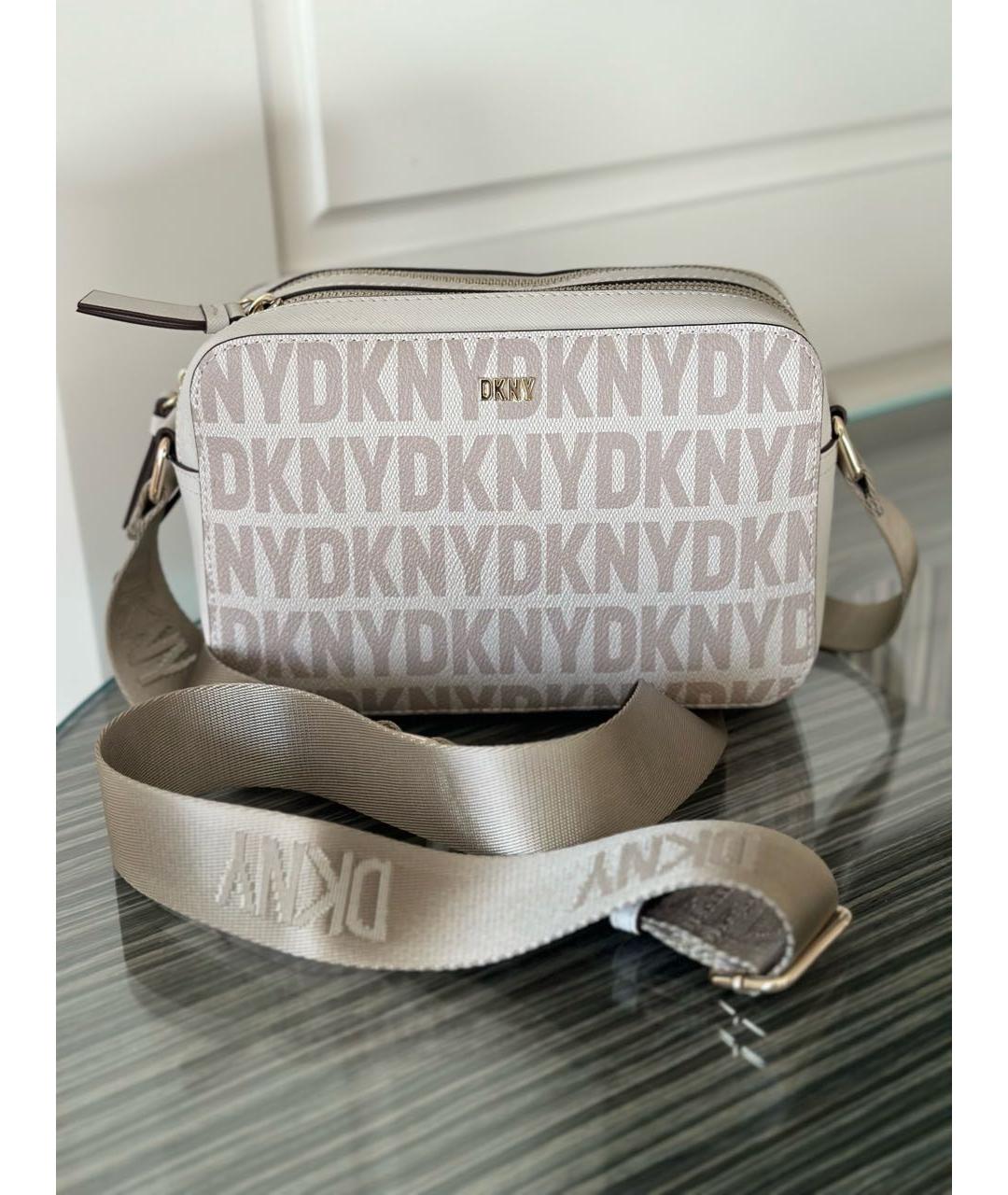 DKNY Бежевая сумка через плечо из искусственной кожи, фото 9