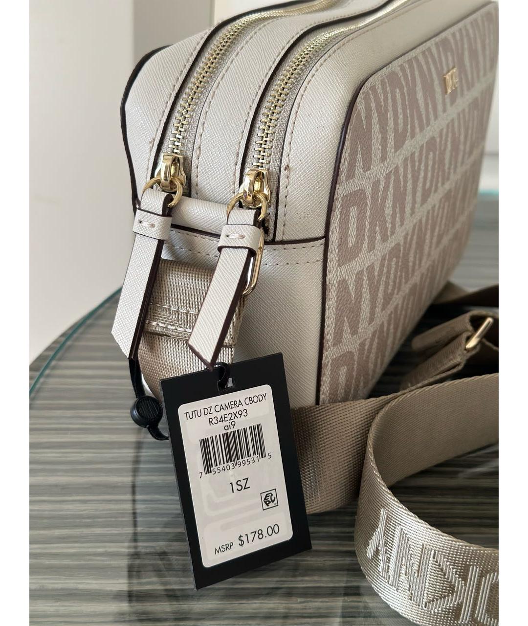 DKNY Бежевая сумка через плечо из искусственной кожи, фото 2