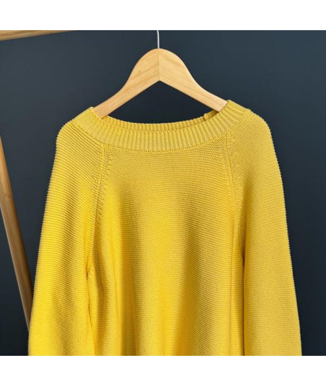 MAX MARA Желтый хлопковый джемпер / свитер, фото 3