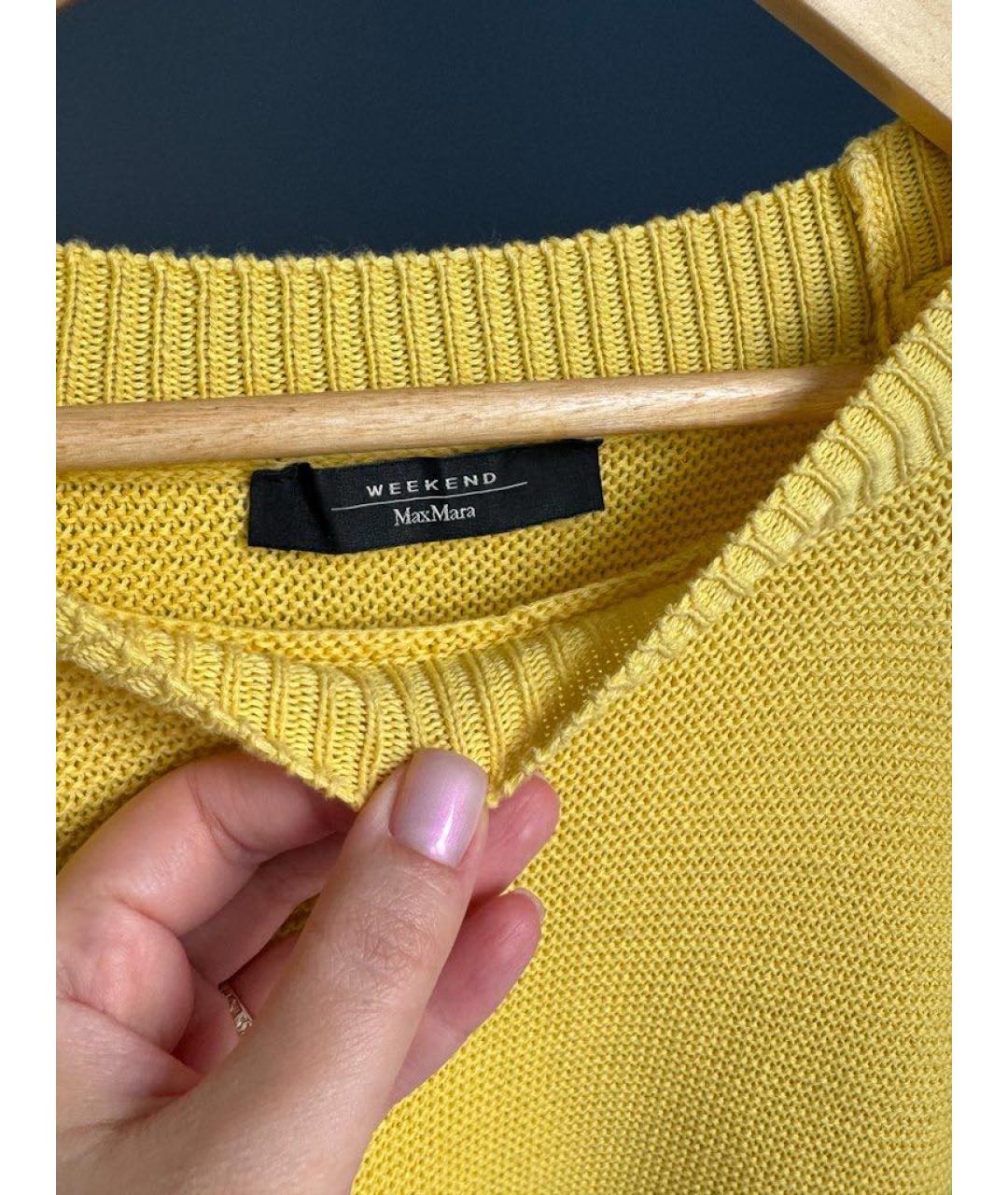 MAX MARA Желтый хлопковый джемпер / свитер, фото 4
