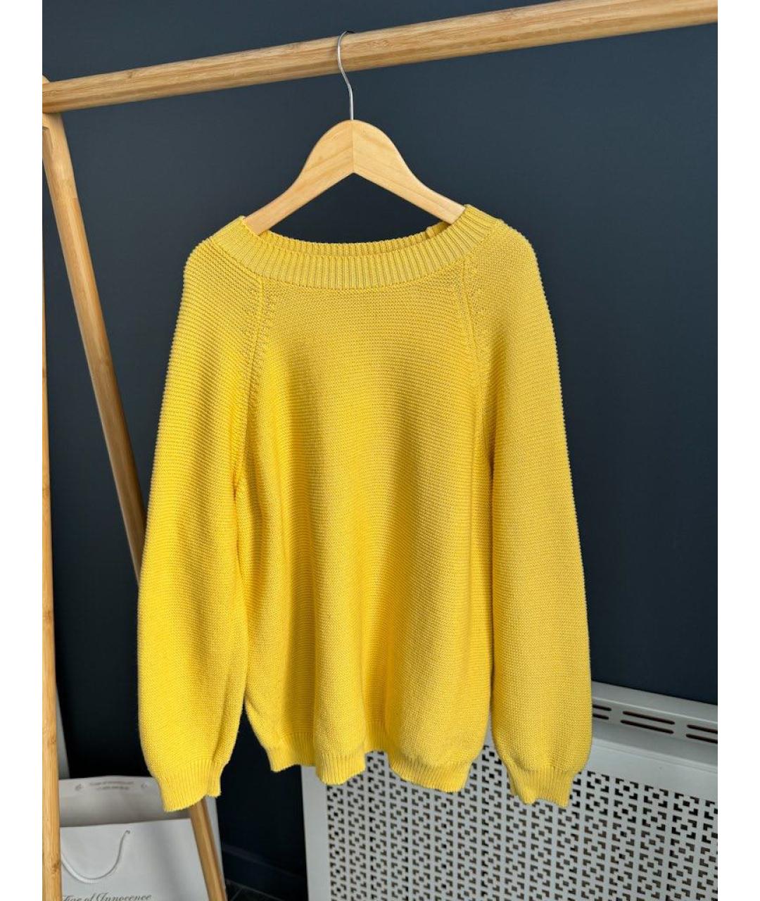 MAX MARA Желтый хлопковый джемпер / свитер, фото 5