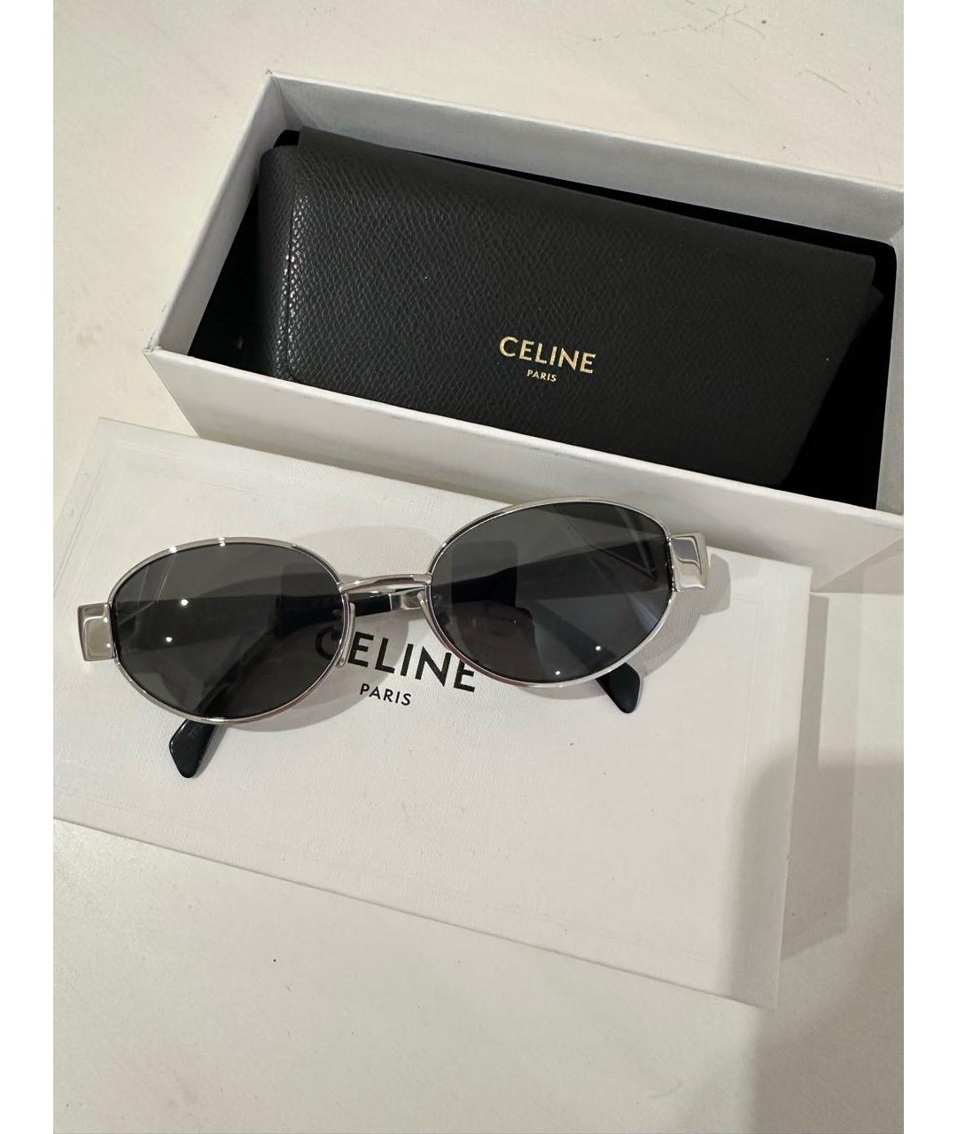 CELINE PRE-OWNED Черные металлические солнцезащитные очки, фото 3