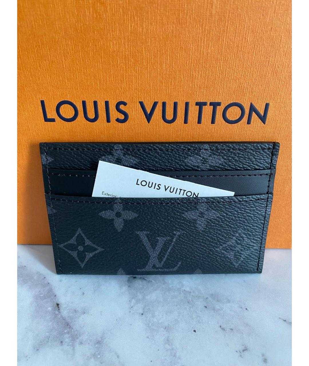 LOUIS VUITTON PRE-OWNED Антрацитовый кардхолдер, фото 3
