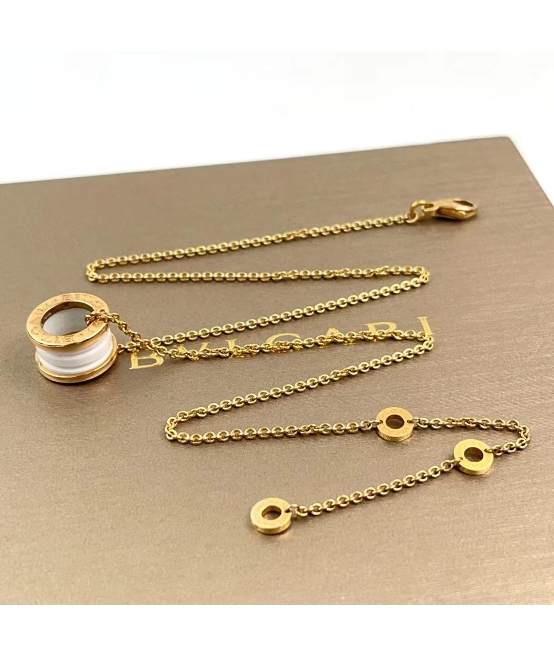 BVLGARI Белая подвеска из розового золота, фото 6