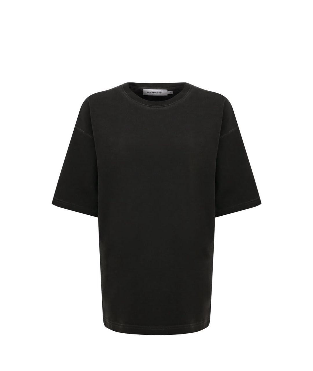 PERVERT Антрацитовая хлопковая футболка, фото 7