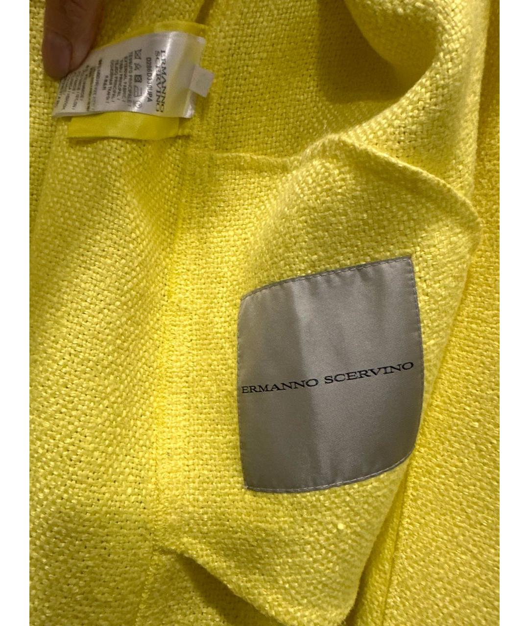 ERMANNO SCERVINO Желтый хлопковый жакет/пиджак, фото 4