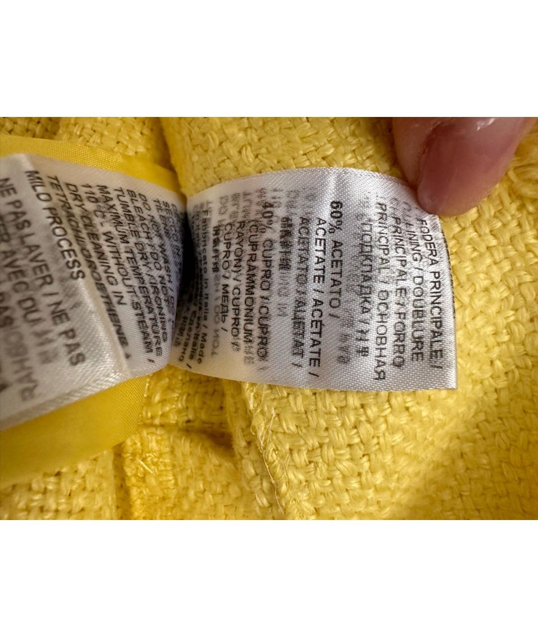ERMANNO SCERVINO Желтый хлопковый жакет/пиджак, фото 5