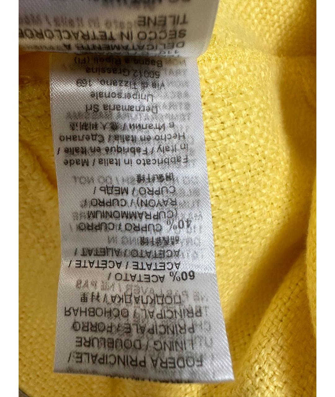 ERMANNO SCERVINO Желтый хлопковый жакет/пиджак, фото 6