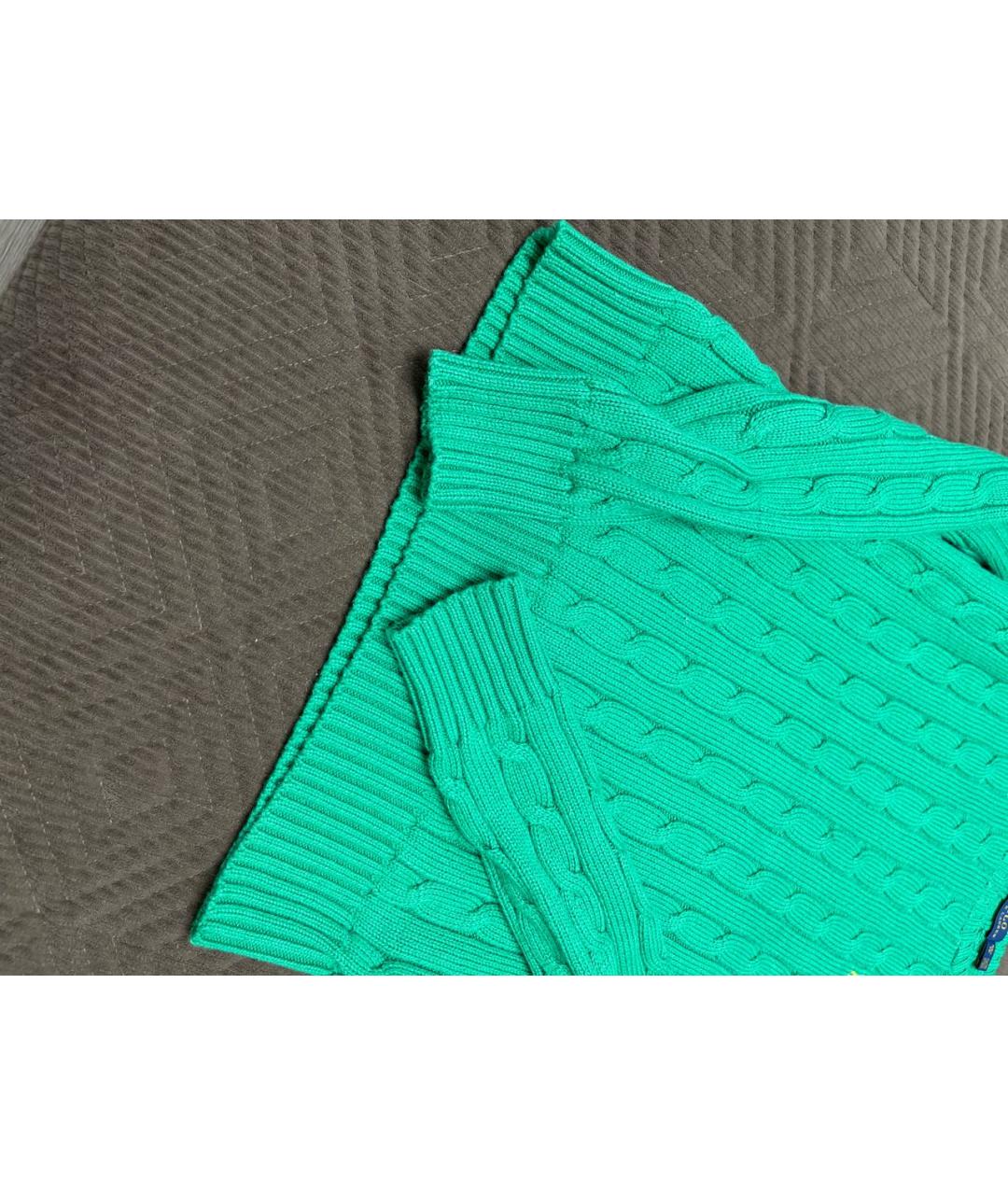 POLO RALPH LAUREN Зеленый хлопковый джемпер / свитер, фото 3