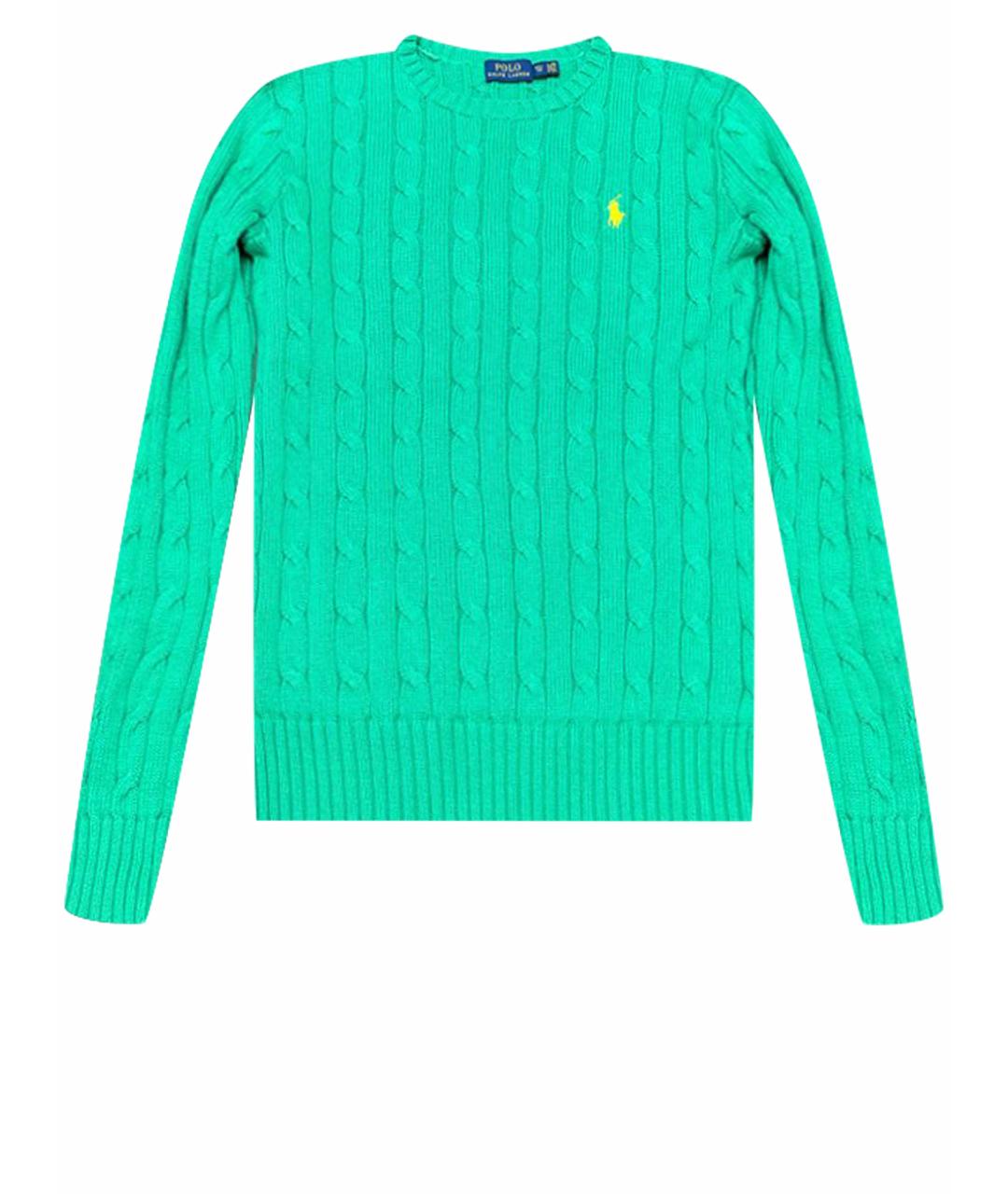 POLO RALPH LAUREN Зеленый хлопковый джемпер / свитер, фото 1