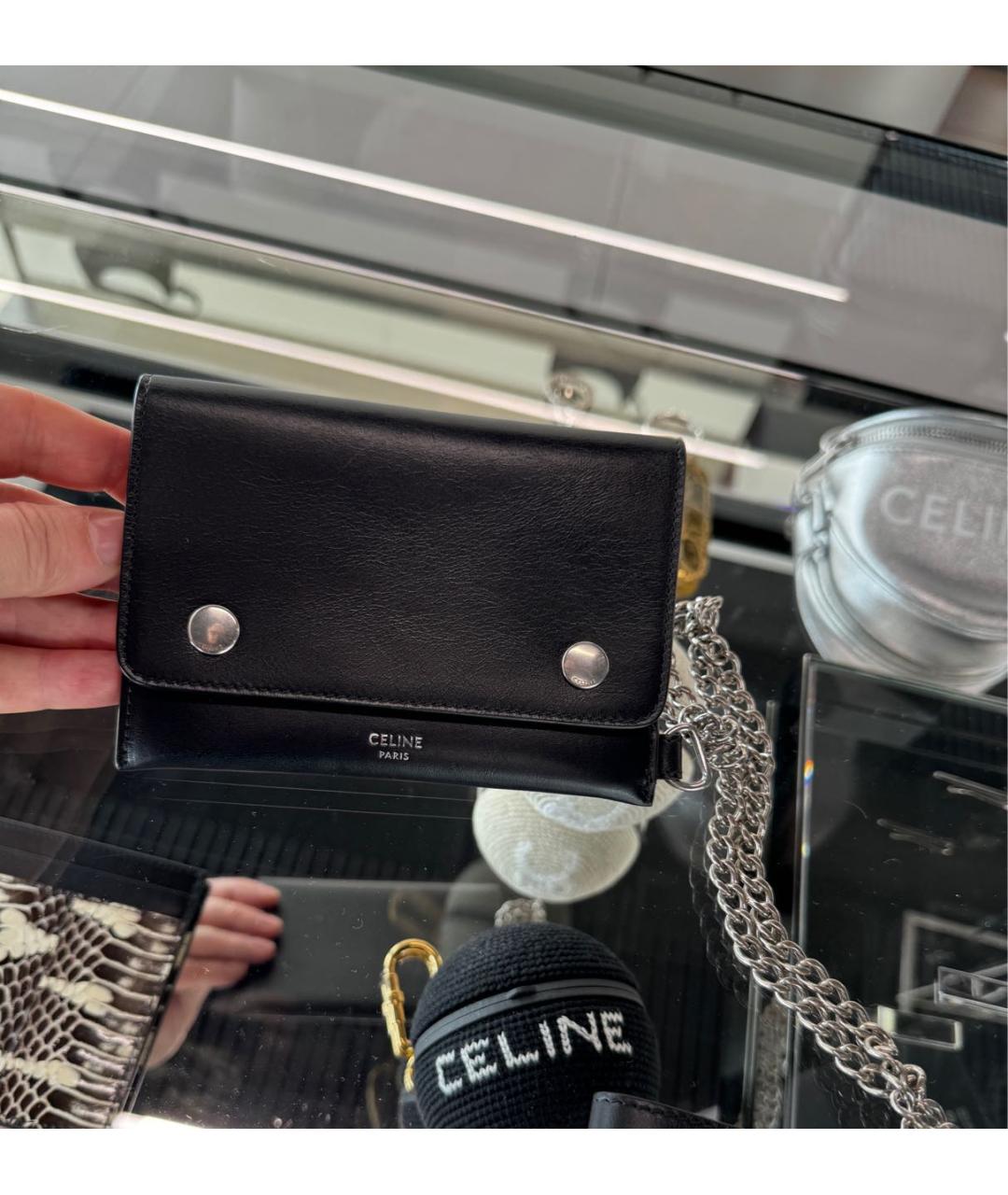 CELINE PRE-OWNED Черный кожаный кошелек, фото 8