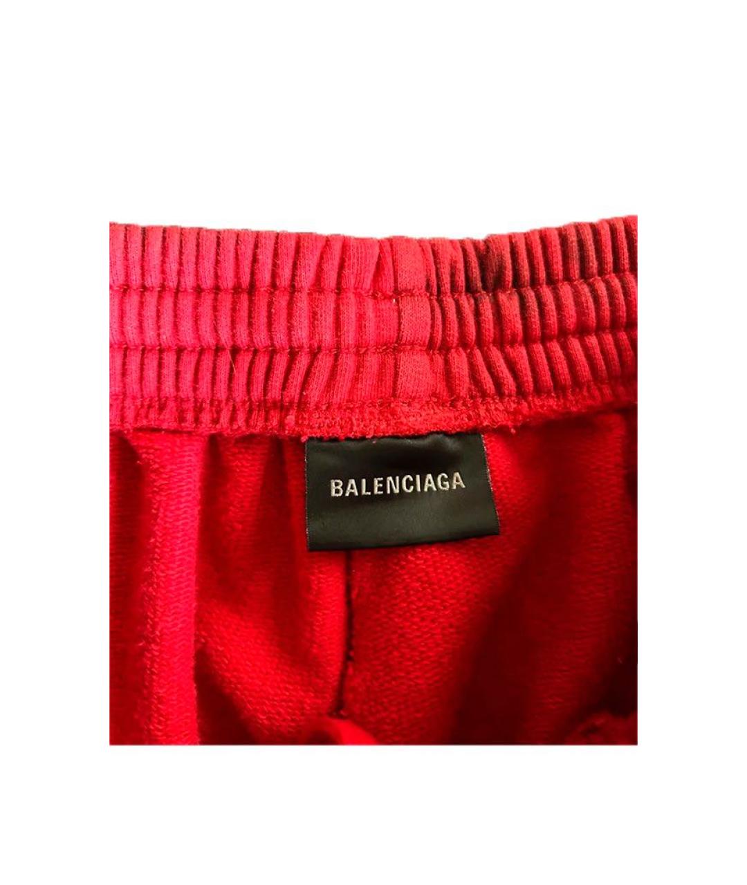 BALENCIAGA Красные хлопковые повседневные брюки, фото 3