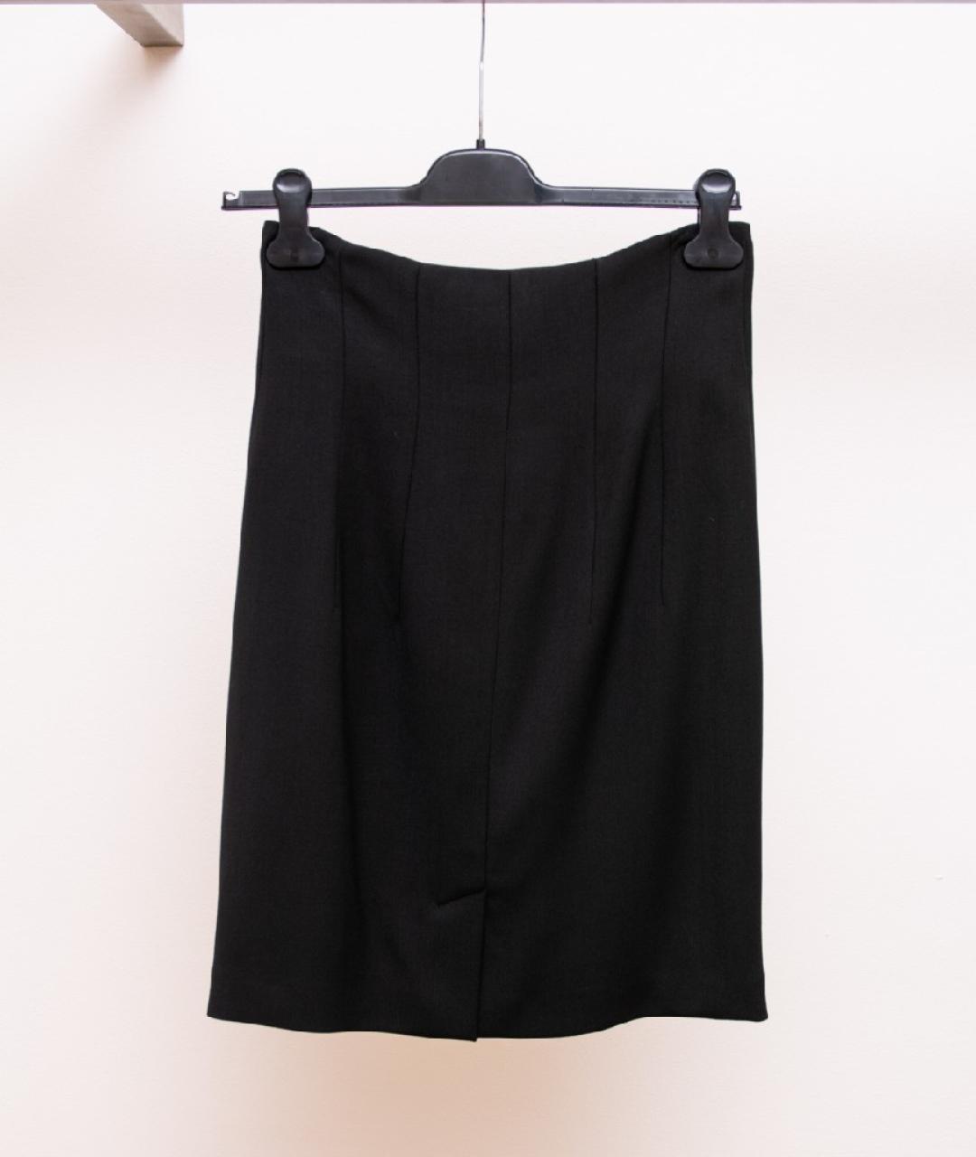 OFF-WHITE Черная вискозная юбка миди, фото 2