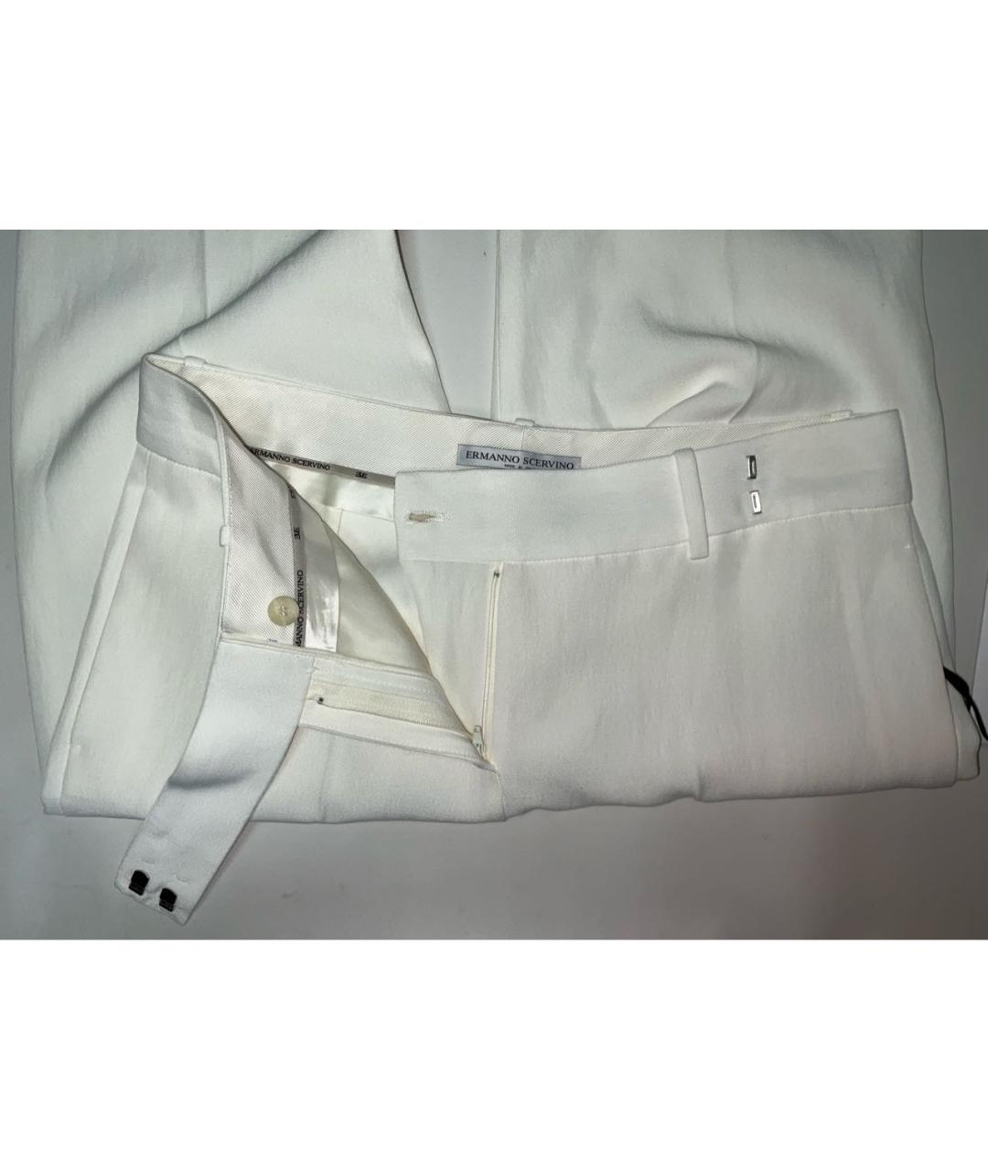 ERMANNO SCERVINO Белые льняные прямые брюки, фото 3