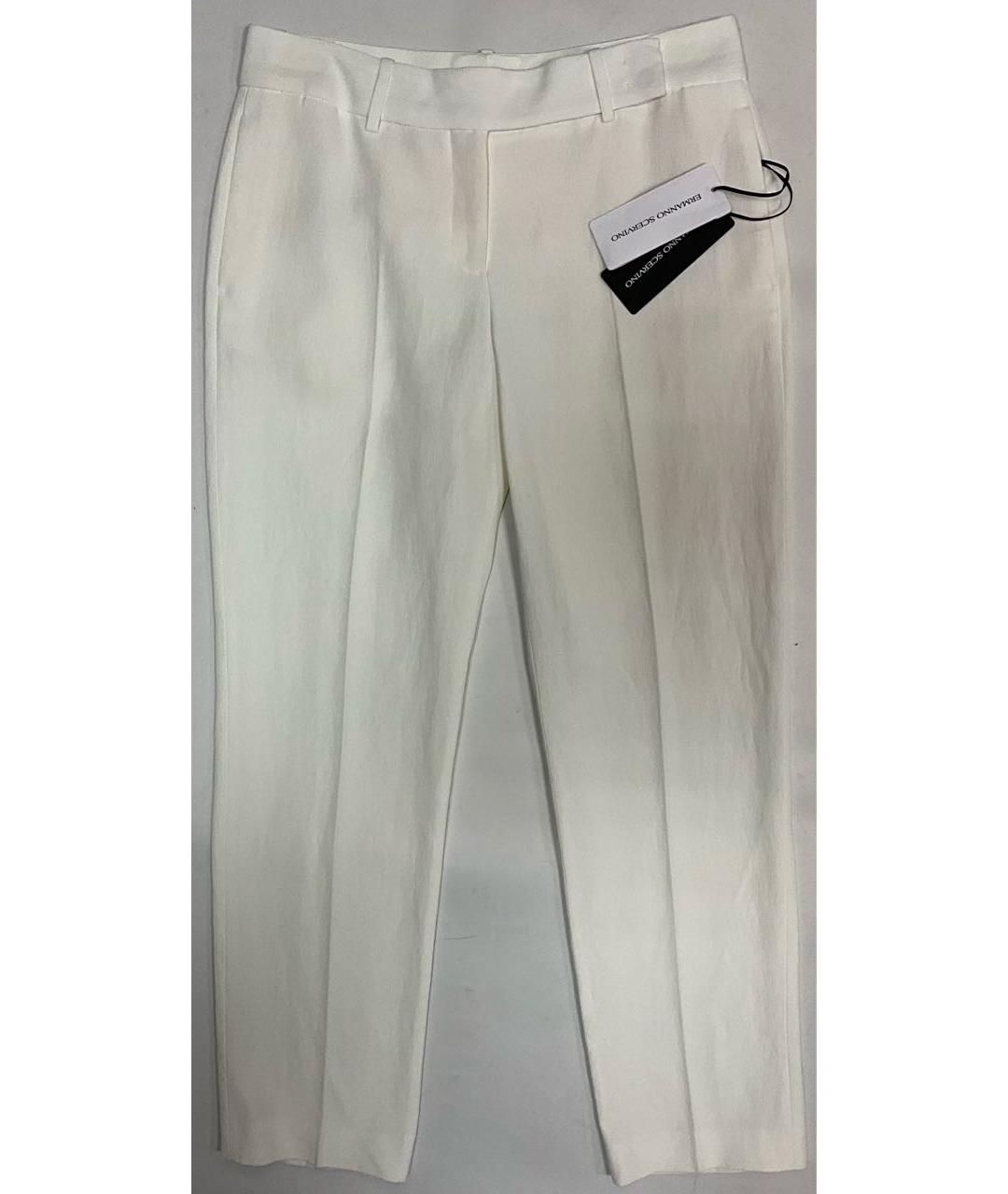 ERMANNO SCERVINO Белые льняные прямые брюки, фото 7