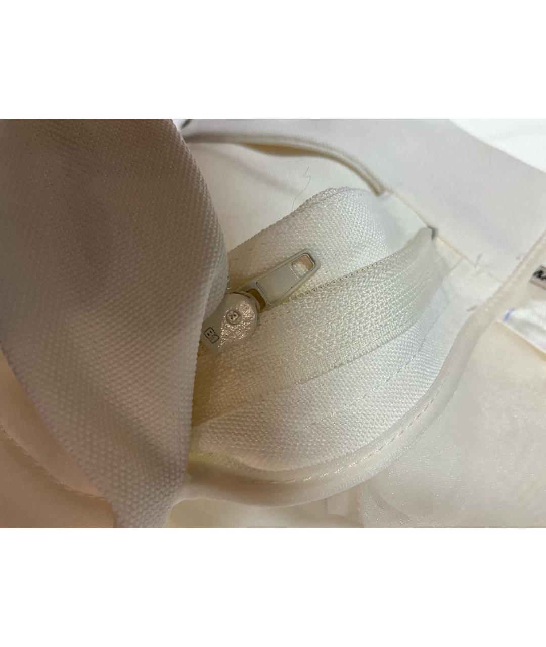 ERMANNO SCERVINO Белые льняные прямые брюки, фото 6