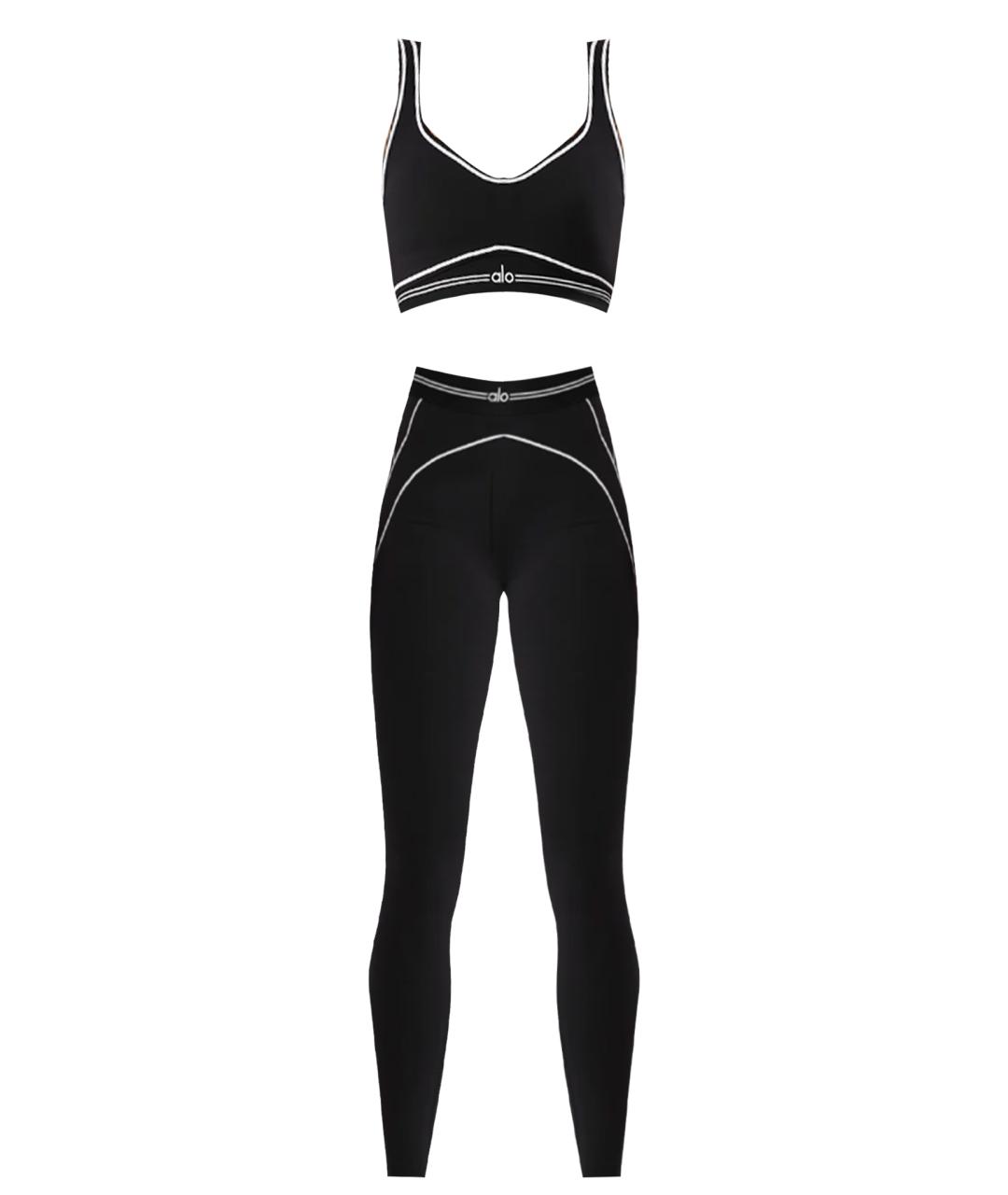 ALO YOGA Черный полиэстеровый спортивные костюмы, фото 1
