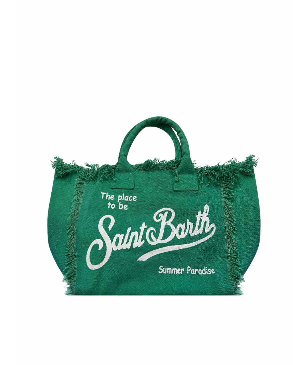 MC2 SAINT BARTH Зеленая хлопковая пляжная сумка, фото 1
