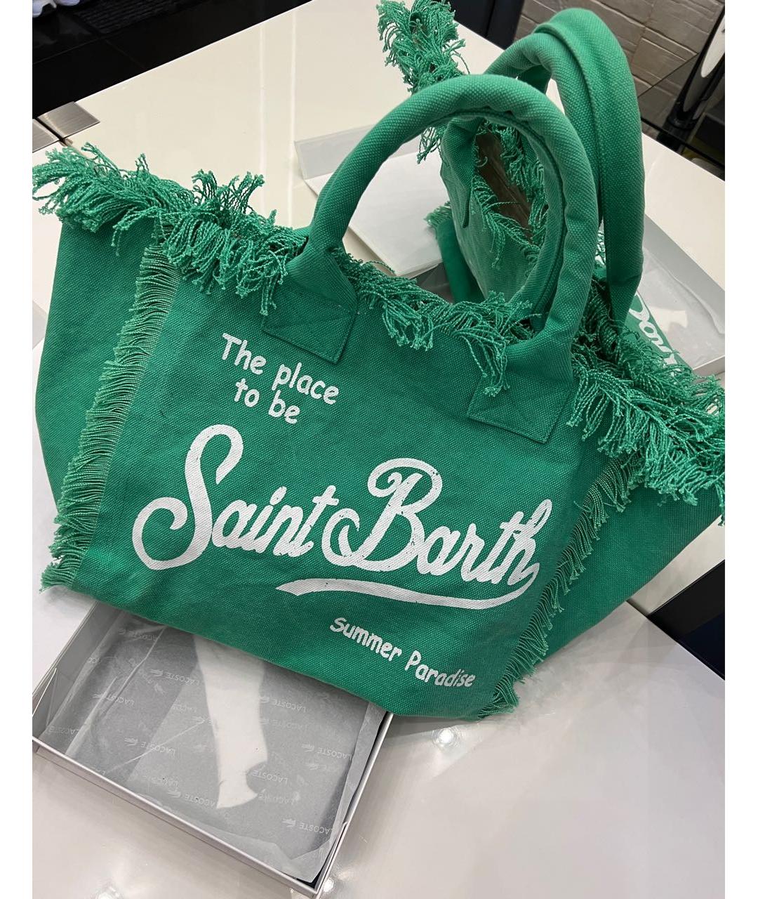 MC2 SAINT BARTH Зеленая хлопковая пляжная сумка, фото 9