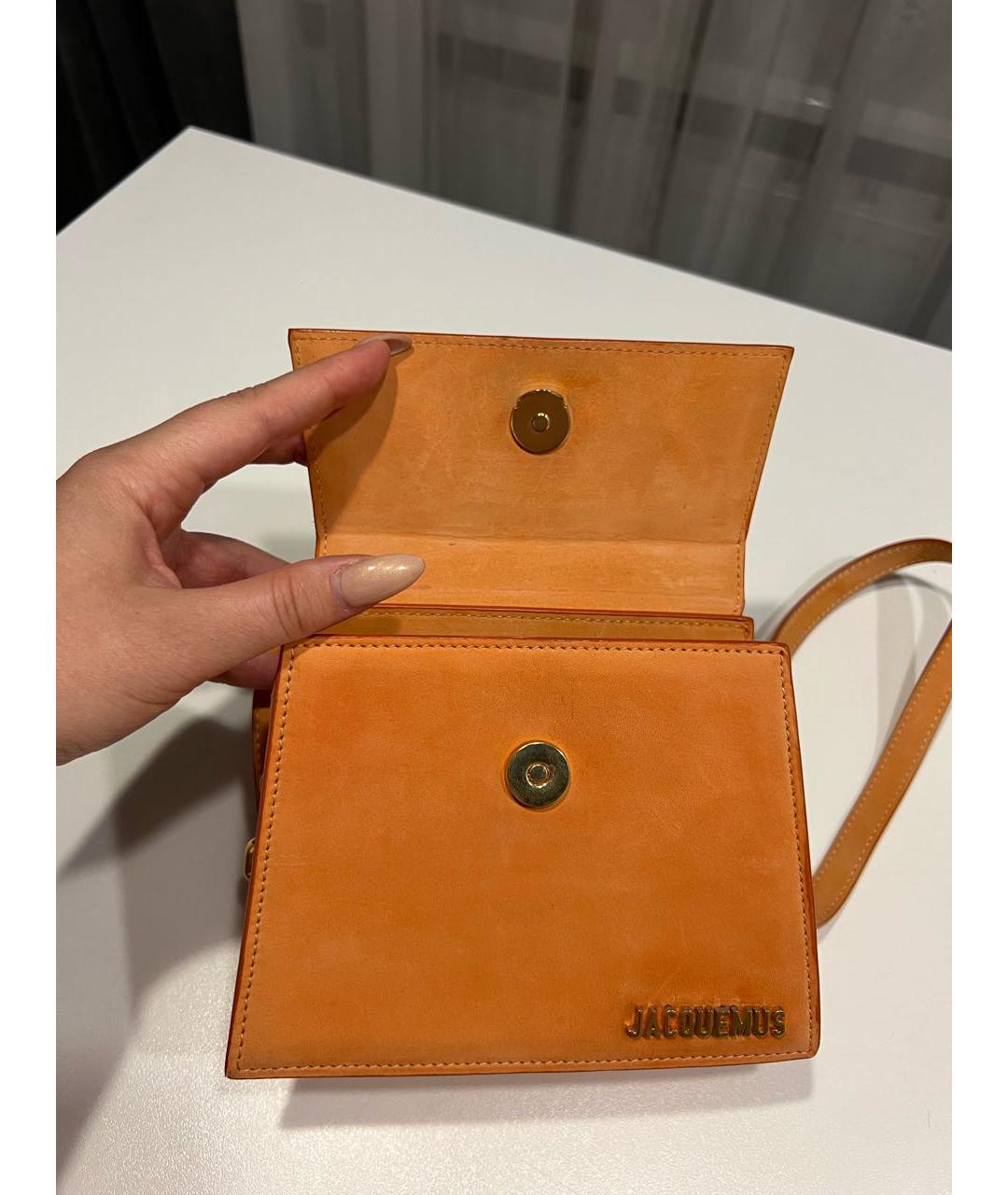 JACQUEMUS Оранжевая сумка с короткими ручками, фото 4