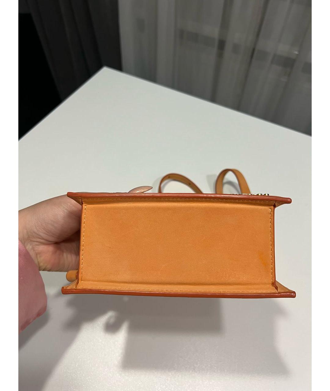 JACQUEMUS Оранжевая сумка с короткими ручками, фото 3