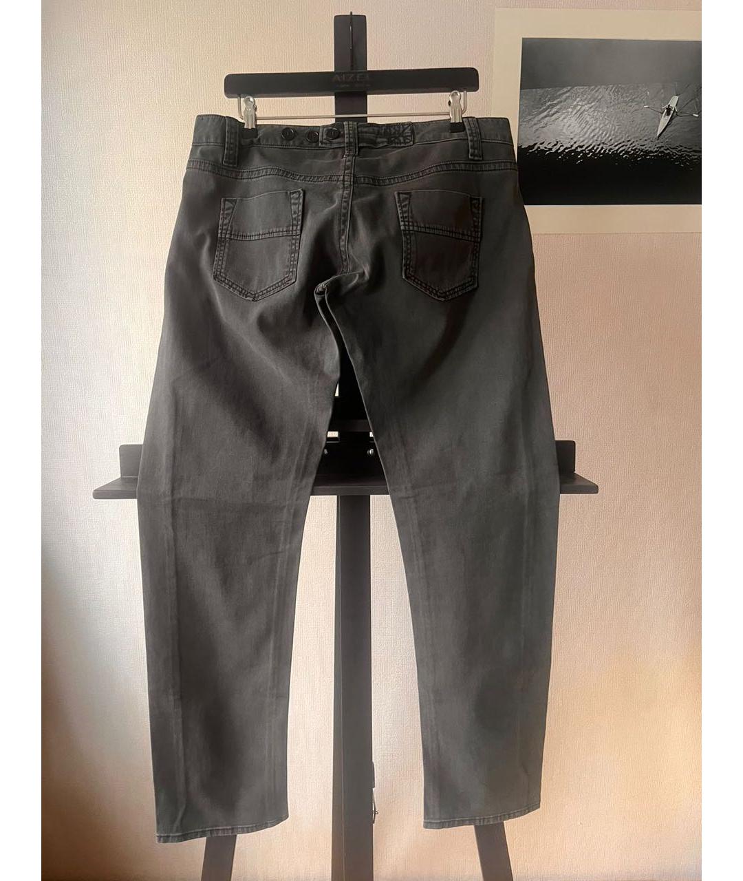 LOVE MOSCHINO Серые хлопко-эластановые прямые джинсы, фото 2