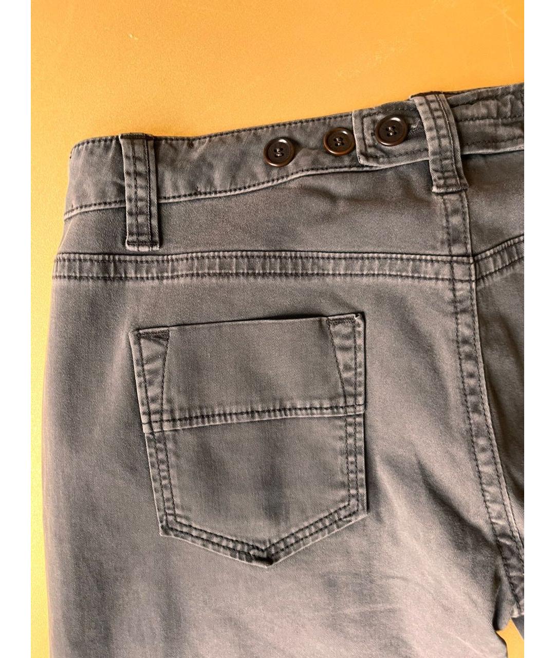LOVE MOSCHINO Серые хлопко-эластановые прямые джинсы, фото 4