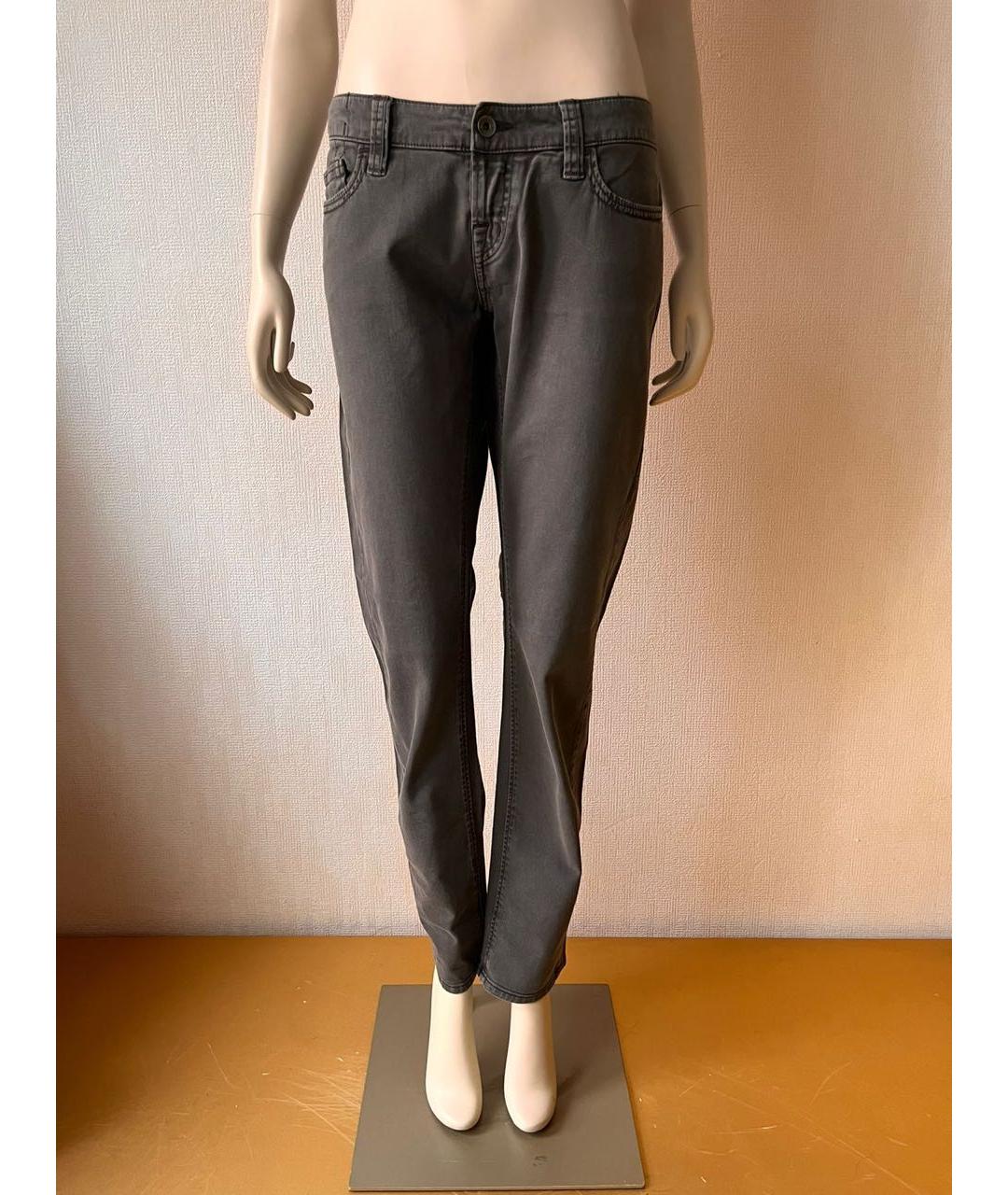 LOVE MOSCHINO Серые хлопко-эластановые прямые джинсы, фото 7