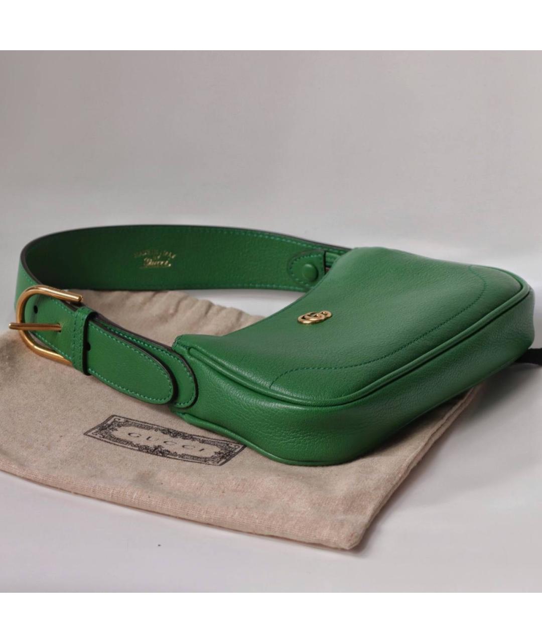 GUCCI Зеленая кожаная сумка с короткими ручками, фото 3
