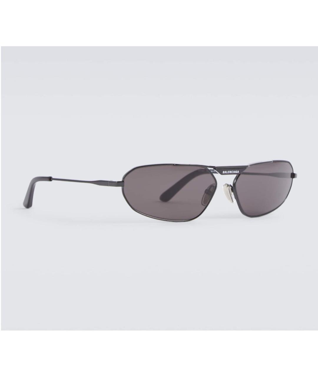 BALENCIAGA Черные металлические солнцезащитные очки, фото 4