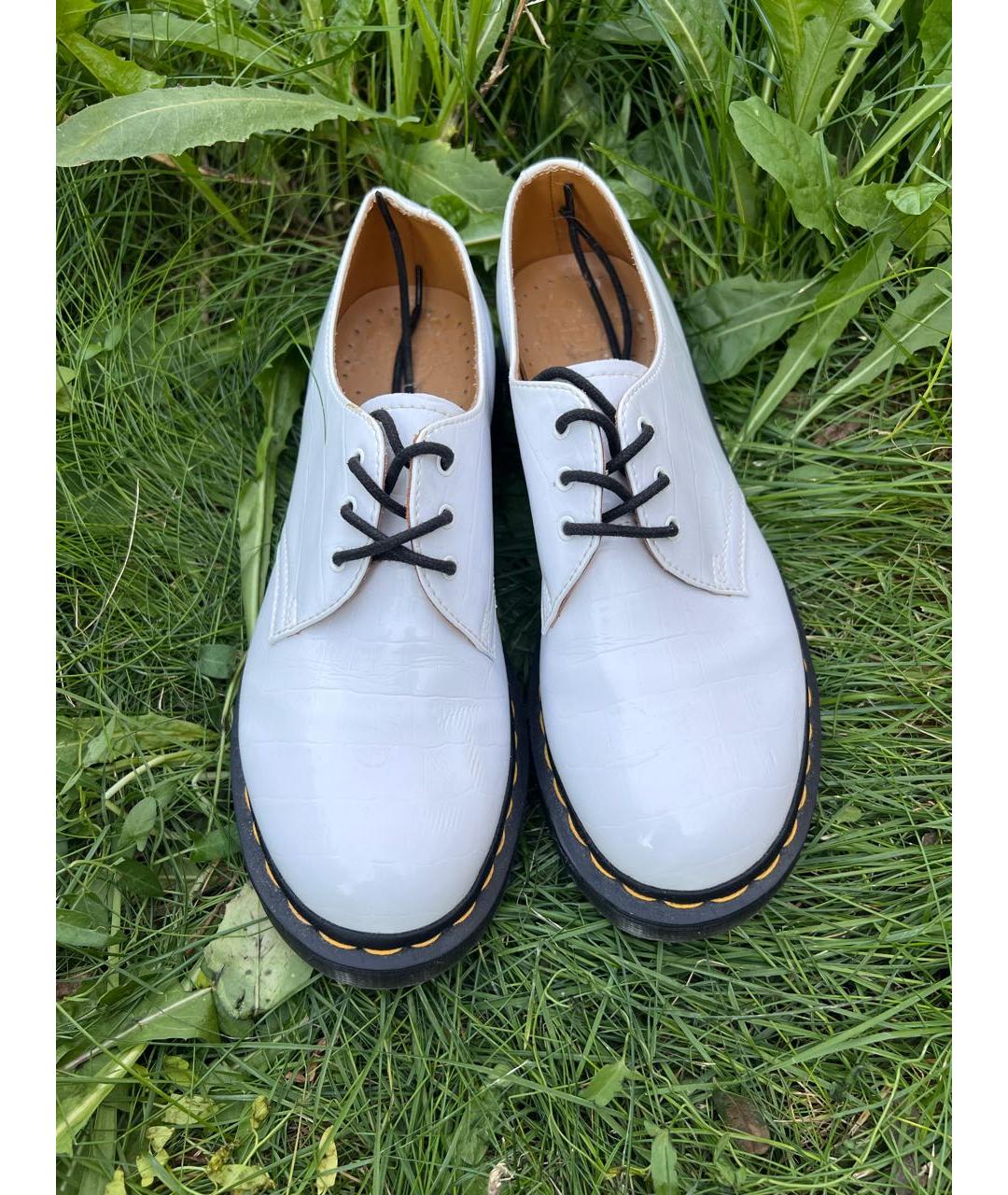 DR. MARTENS Белые кожаные ботинки, фото 3