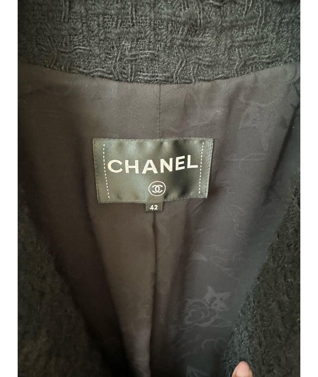 CHANEL PRE-OWNED Черный шерстяной жакет/пиджак, фото 6