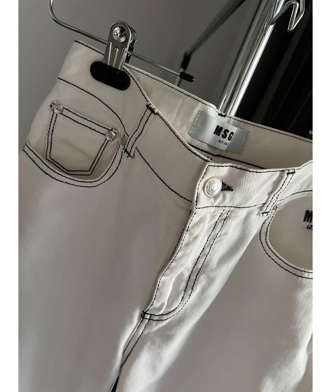 MSGM Белые хлопковые прямые джинсы, фото 4