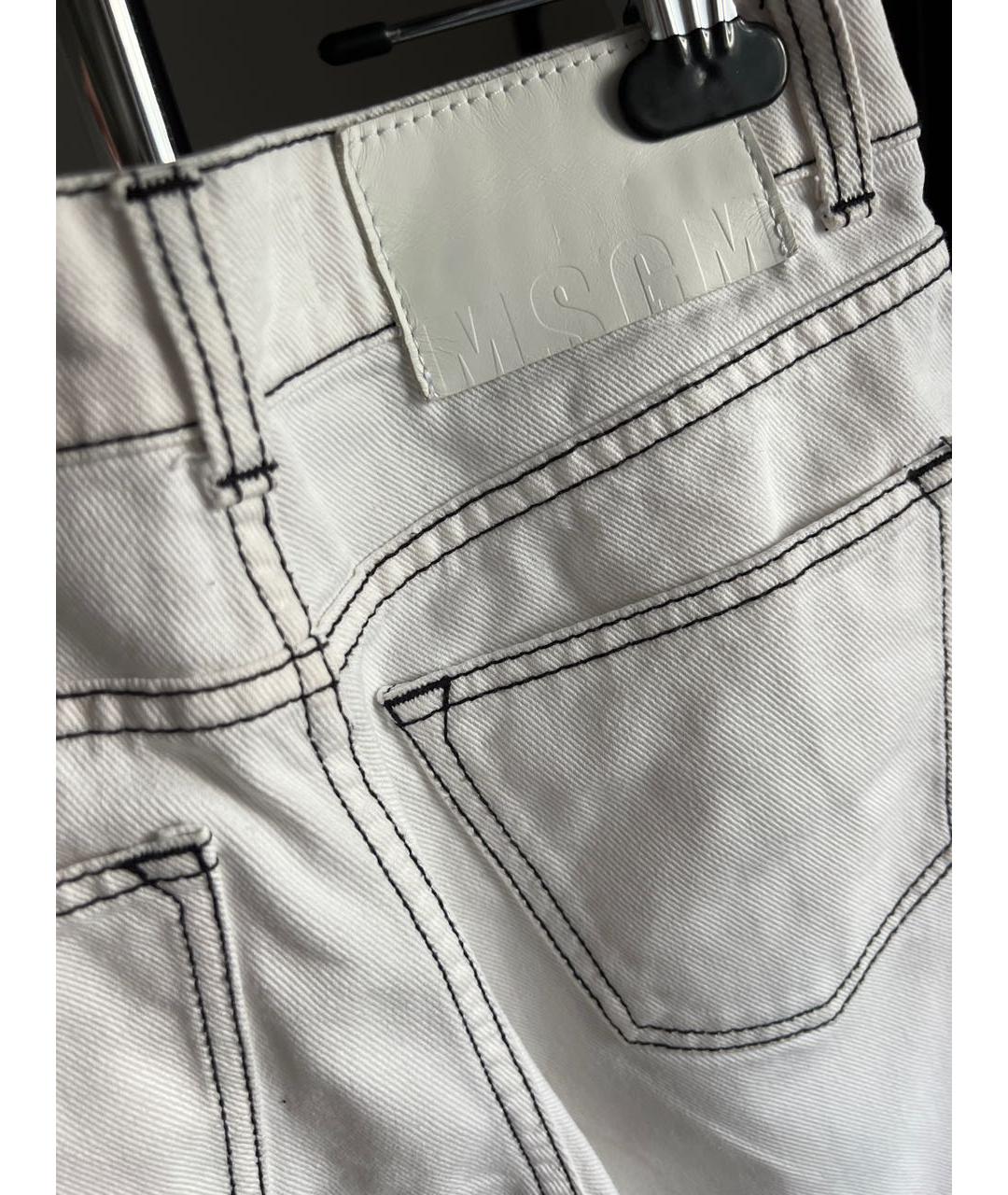 MSGM Белые хлопковые прямые джинсы, фото 7