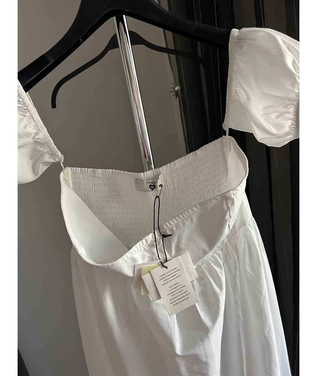 TWIN-SET Белое повседневное платье, фото 5
