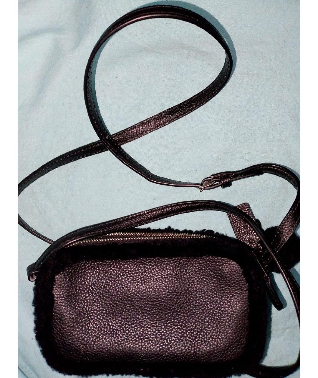 COACH Черная кожаная сумка через плечо, фото 3